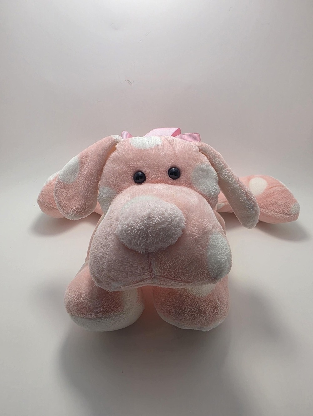 Animal Adventure Vintage Pink Dog Polka Dots Plush (11 inch)